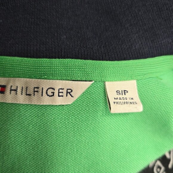 Tommy Hilfiger Y2K Apple Green White Embroidered Large Logo Full Zip Jacket - Picture 7 of 9